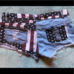 American flag jean shorts - size: MED